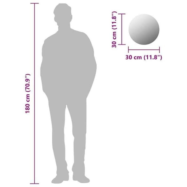 Vægspejl - Eksklusivt Hus - Rund 30 cm - Uden ramme - Glas