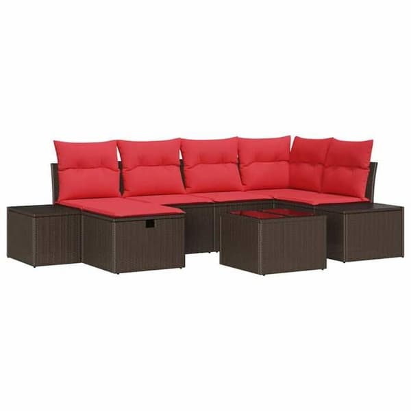 Maison Exclusive - 7 stk. have-sofa sæt i brun polyrotin