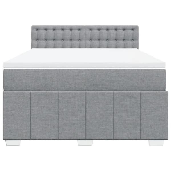 Maison Exclusive - Sengebund med lameller og madras Lys grå 160x200cm Stof