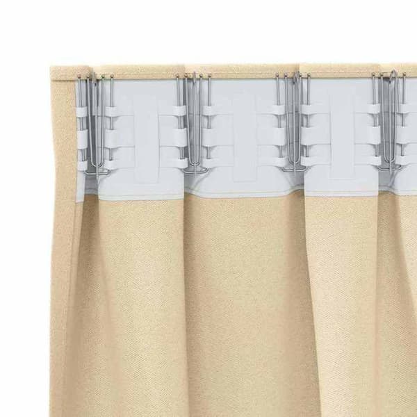 Maison Exclusive - Mörkläggande gardiner med ringar 2 st Kräm 140 x 140 cm