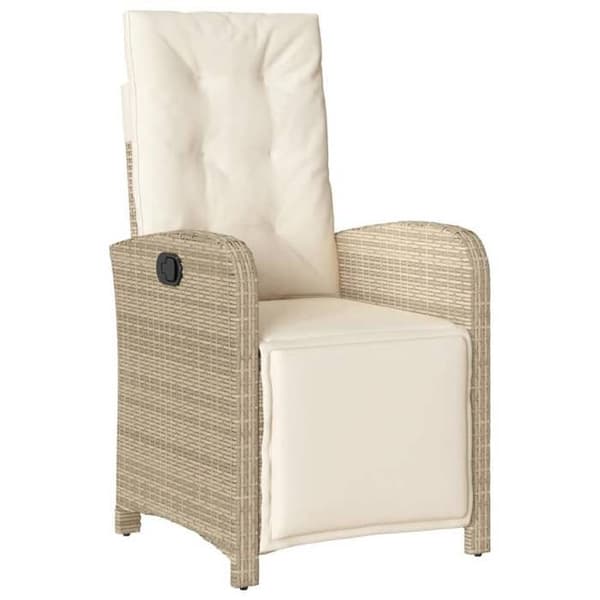 Maison Exclusive - Trädgårdsset med matbord och kuddar 7 delar beige polyrotting