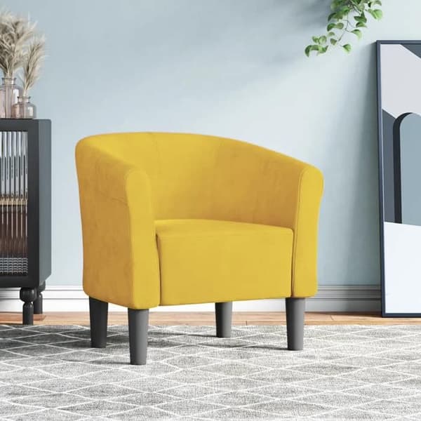 Maison Exclusive - Keltainen samettinen cabriolet-tuoli