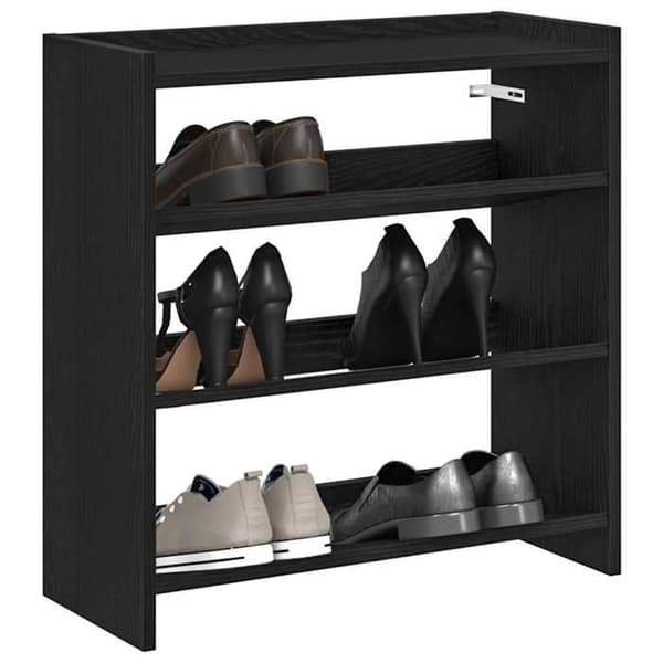 Maison Exclusive - Skohylde sort 60x25x62 cm ingeniørtræ