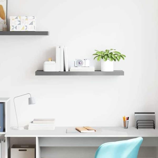 Maison Exclusive - Kelluva seinähylly harmaa 90x23,5x3,8 cm MDF Grå