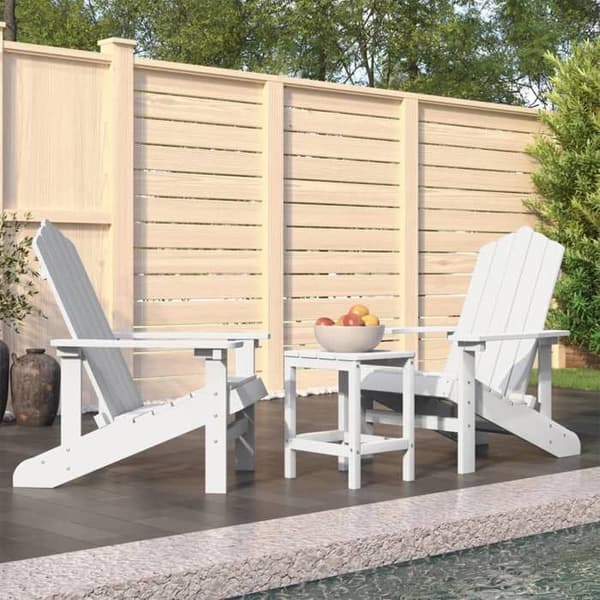 Maison Exclusive - Adirondack trädgårdsstolar med PEHD bord i vitt Vit