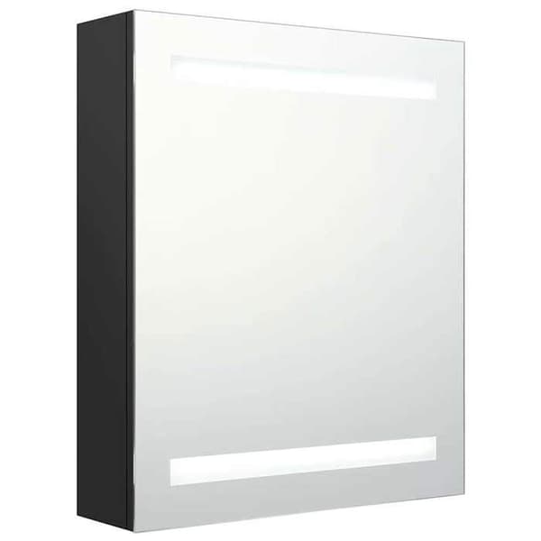 Maison Exclusive - Badeværelsesskab med LED-spejl sort 50x14x60 cm