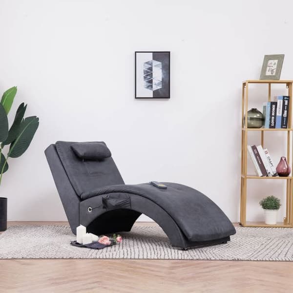 Maison Exclusive - Massagefåtölj med kudde Grå Syntetmocka