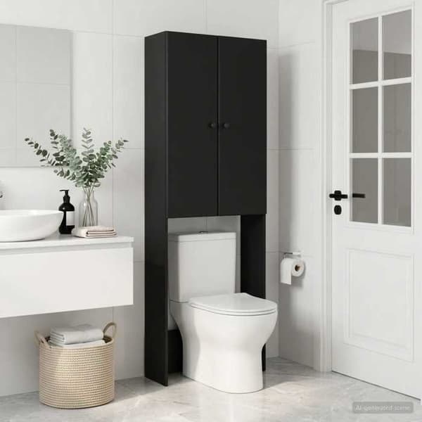 Maison Exclusive - Badeværelsesskab BREDA Sort 66 x 25,5 x 190 cm