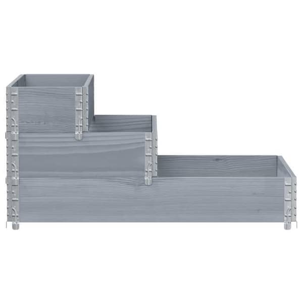 Maison Exclusive - Kolmikerroksinen harmaa nostosänky 120x80 cm massiivipuusta Grå