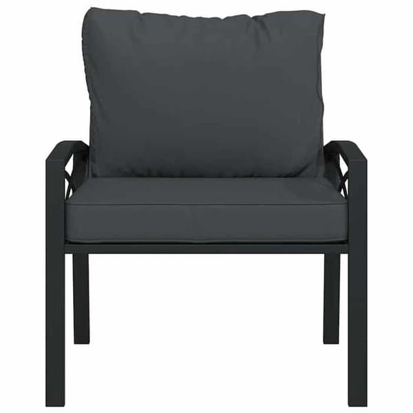 Maison Exclusive - Trädgårdsstol med grå kuddar 68x76x79 cm stål Grå