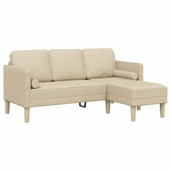 Modulär soffa - EXKLUSIV HEM - Modulära sektioner - Kräm - Andningsbar polyester - Stabil träram Grädde