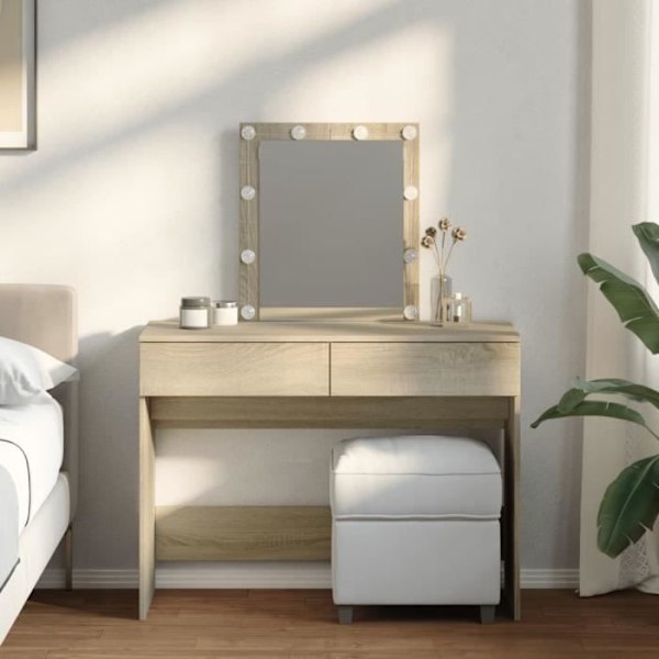 Toiletbord med LED sonoma eg 100x40x130 cm130 [cm]