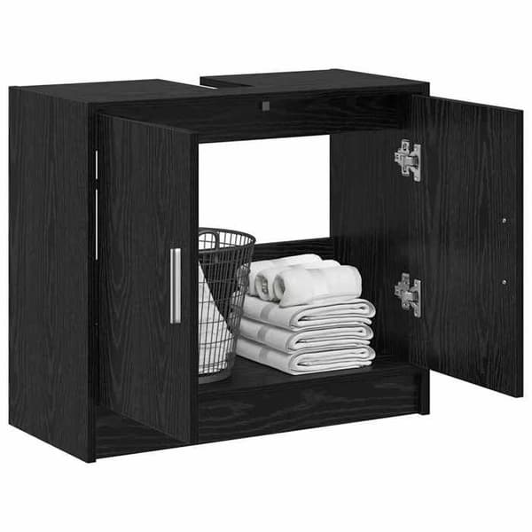 Maison Exclusive - Badeværelsesskab Sort eg 63 x 29 x 55 cm