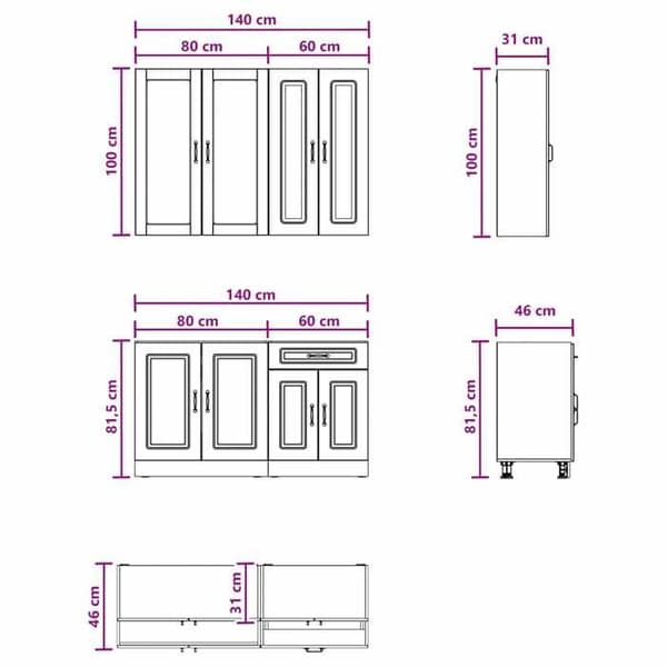 Köksenhet - EXKLUSIVT HUS - KALMAR - Grå Sonoma - Ingenjörsträ - 4 delar Sonoma grå