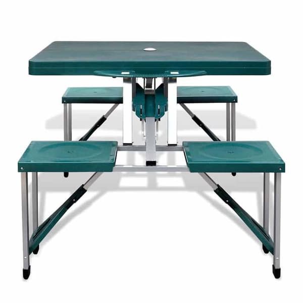 Maison Exclusive - Fällbart campingbordset med 4 aluminiumstolar