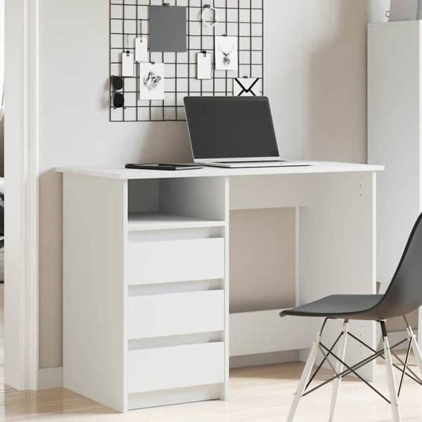 Maison Exclusive - Vit skrivbord 102x50x75 cm ingenjörsträ Vit