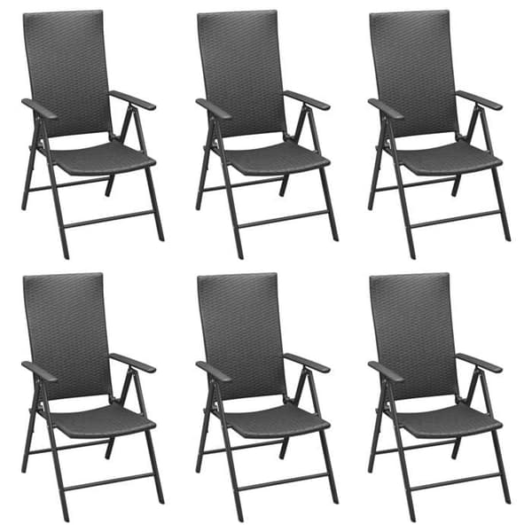 Maison Exclusive - Trädgårdsset 7 delar Svart Flätad Resin