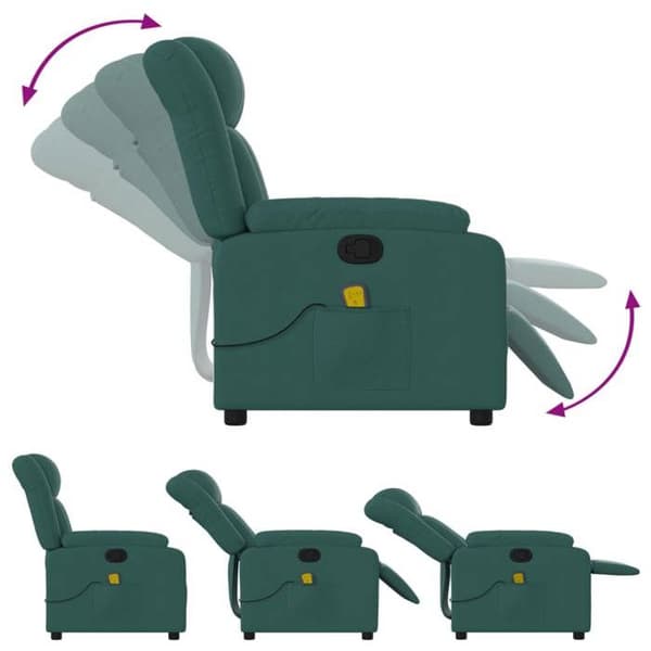 Maison Exclusive - Mörkgrön massagefåtölj i tyg