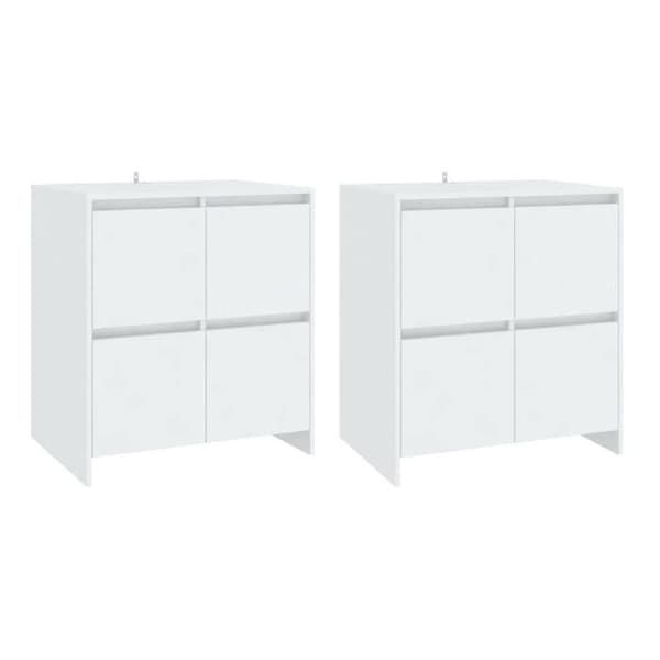 Maison Exclusive - Bufféer 2 st Vit 70x41x75 cm Ingenjörsträ