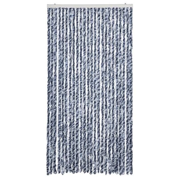 Maison Exclusive - Blå og hvid fluenet gardin 100x200 cm chenille