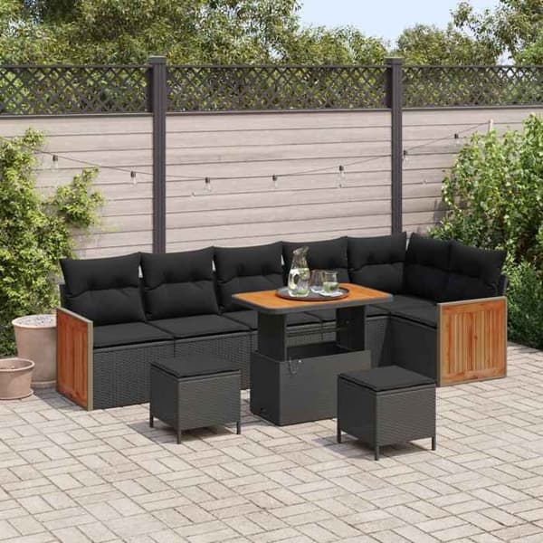 Maison Exclusive - 9 hengen puutarhakalustesarja 9 kpl Musta
