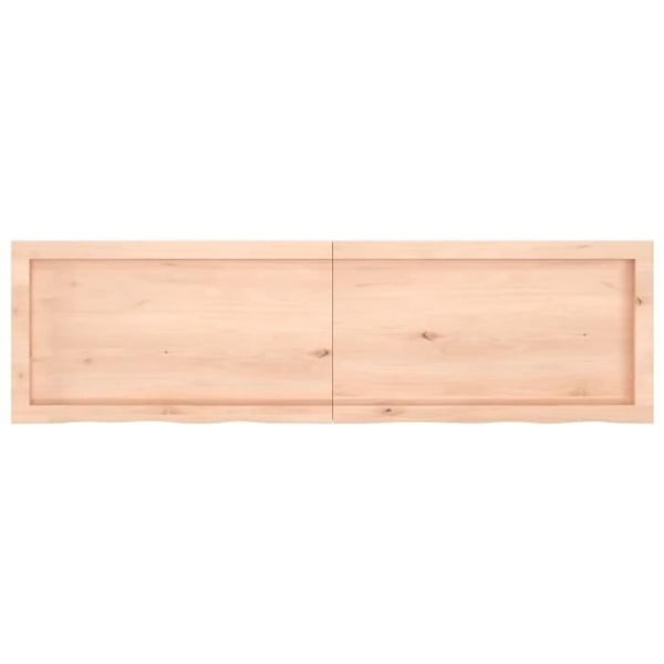 Bordplade i ubehandlet massiv egetræ - Brun - 140x40x(2-4) cm Brun