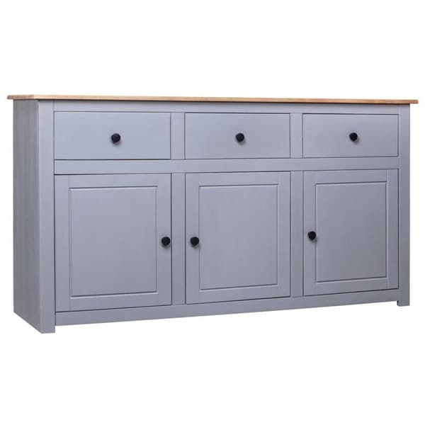 Maison Exclusive - Buffet Grå 135x40x80 cm Solid Fyr Assortiment Panama Grå