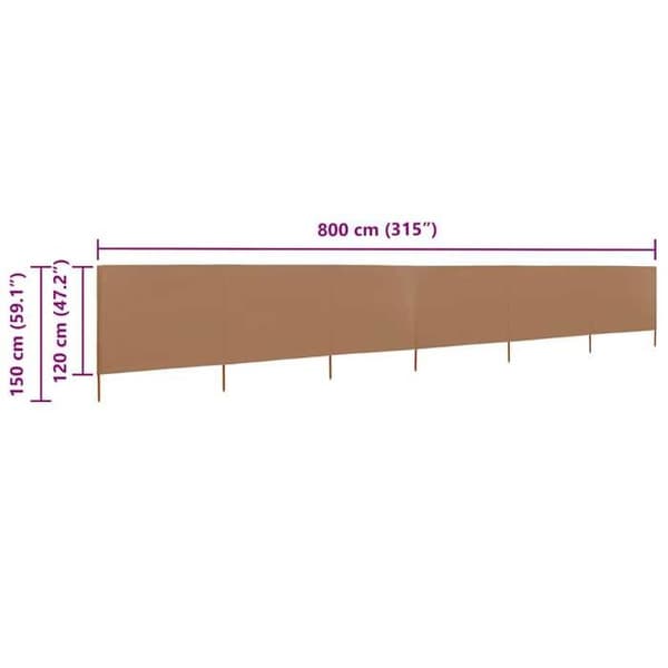 Maison Exclusive - Skärm 6 paneler Tyg 800 x 120 cm Taupe
