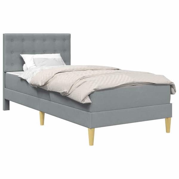 Maison Exclusive - Sängram med madrass Ljusgrå 80 x 200 cm Tyg