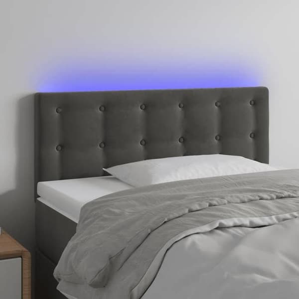Maison Exclusive - LED-päätyharso Tummanharmaa 100x5x78/88 cm Sametti mörkgrå