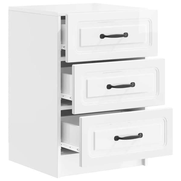 Maison Exclusive - Sängbord Vit glansig 43 x 41 x 63,5 cm