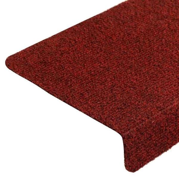 Maison Exclusive - Selvklæbende trappetæpper 5 stk 65 x 21 x 4 cm Rektangulær kant i bordeaux Bordeauxröd (rektangulär kant)