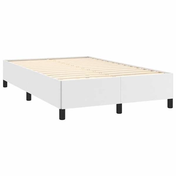 Sengestel - EKSKLUSIV HUS - 120x200 cm - Kunstlæder hvid - Lameller - Robuste ben Vit
