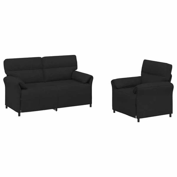 Maison Exclusive - Sæt af 2 sofaer i sort stof
