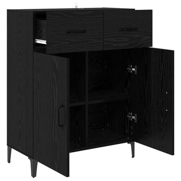 Maison Exclusive - Buffet Sort egetræ 69,5 x 34 x 90 cm Ingeniørtræ svart ek