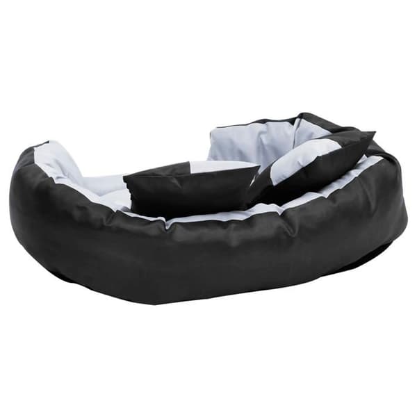 Maison Exclusive - Vaskbart vendbart hundepude Grå og sort 85x70x20 cm Grå och svart