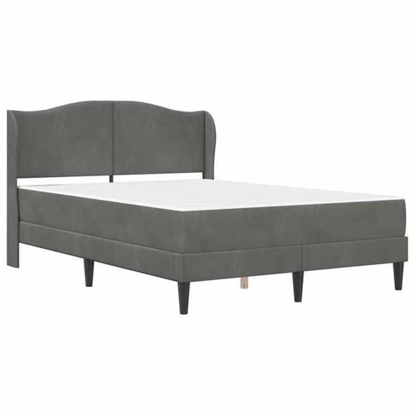Sängram - EXKLUSIV HEM - 120 x 190 cm - Sammetssänggavel - Förvaring under sängen - Ribbor ingår Mörkgrå
