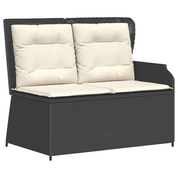 Maison Exclusive - Havegruppe 6 dele med puder Sort flet