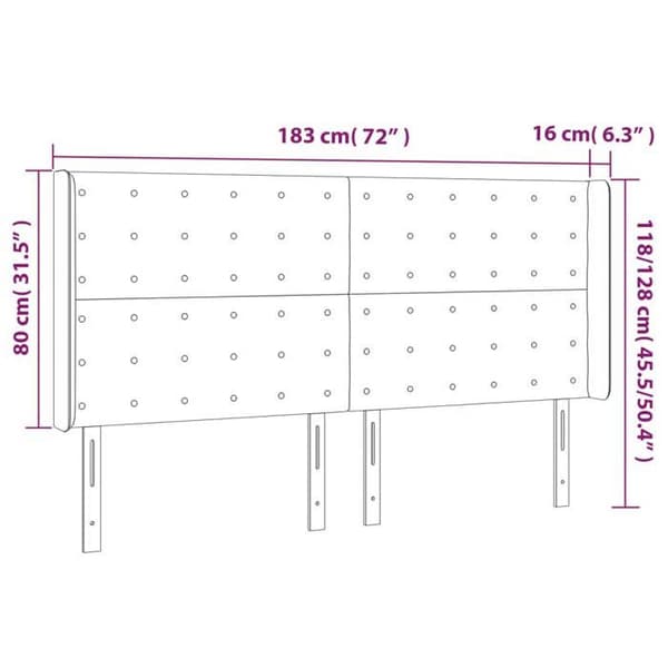 Maison Exclusive - LED-päätyharso Tummanharmaa 183x16x118/128 cm Sametti mörkgrå