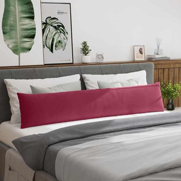 Soffkuddar - EXKLUSIV HEM - 200 x 40 cm (set om 2) - Kordfluwel - Bordeaux - Polyesterfyllning Bordeaux