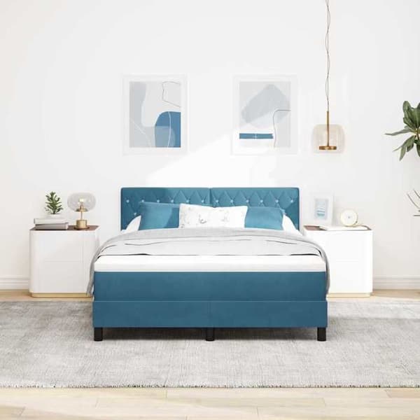 Maison Exclusive - Jousipatja tummansinisellä 140 x 200 cm sametilla Mörkblå