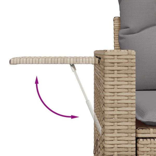 Maison Exclusive - Trädgårdsmöbler med kuddar 7 delar beige flätad resin