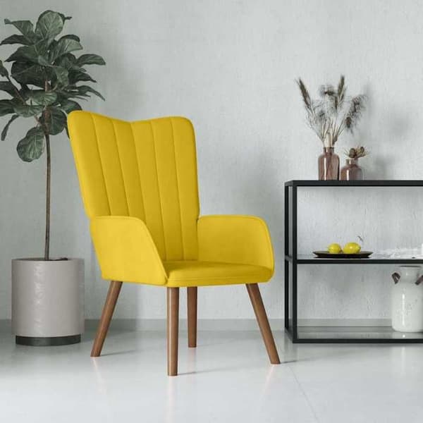 Maison Exclusive - Stol til afslapning i sennepsgul velour