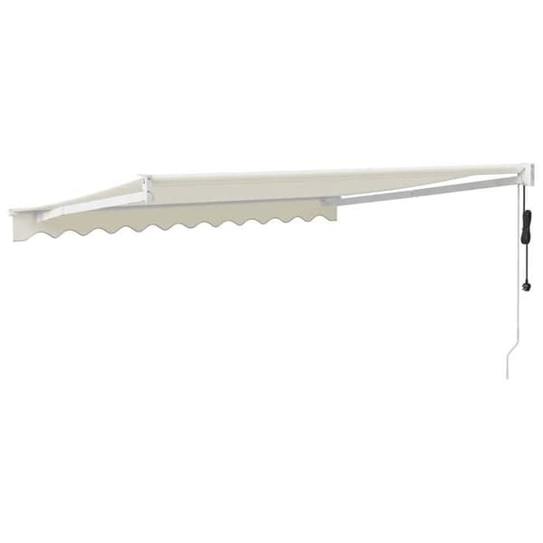 Maison Exclusive - Retractable Markis Creme med Vit Ram 3,5 x 2,5 m
