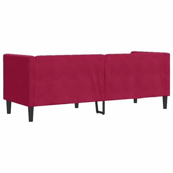 Divaani - MAISON EXCLUSIVE - Chesterfield - Punainen sametti - 3 paikkaa - Tyynyt mukana