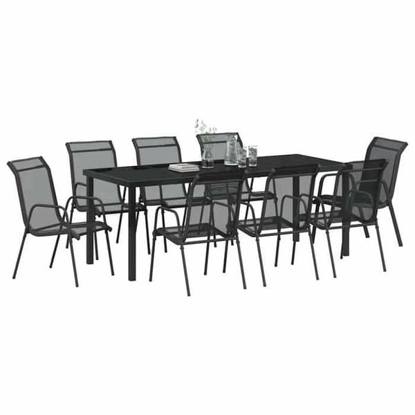 Maison Exclusive - 9 pc have spisebordssæt i sort Svart