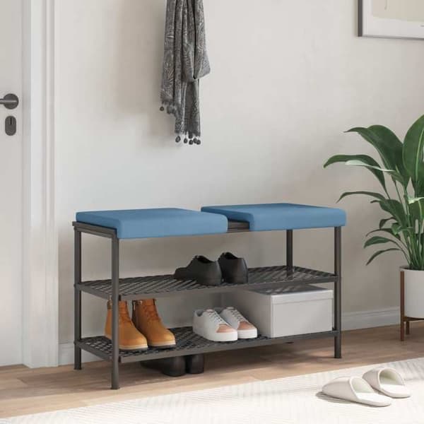Maison Exclusive - Bænkpude 2 stk fløjl Blå Dybde 35 cm