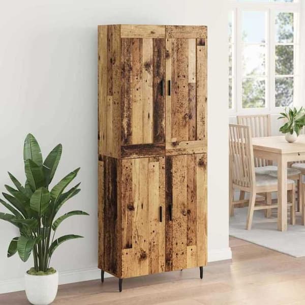 Buffé hög - EXKLUSIVT HUS - 2 delar - Ingenjörsträ - Brun - 69,5x34x180 cm