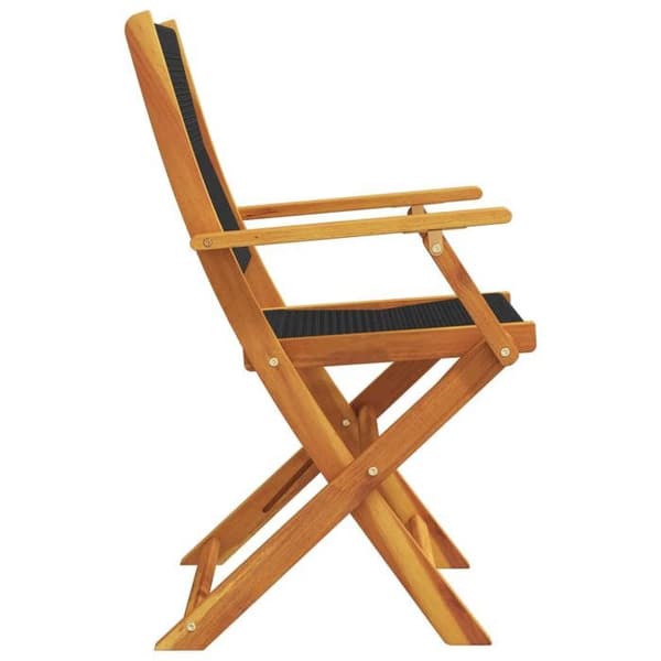 Maison Exclusive - Fällbara stolar (set om 2) i massivt akaciaträ och polypropen