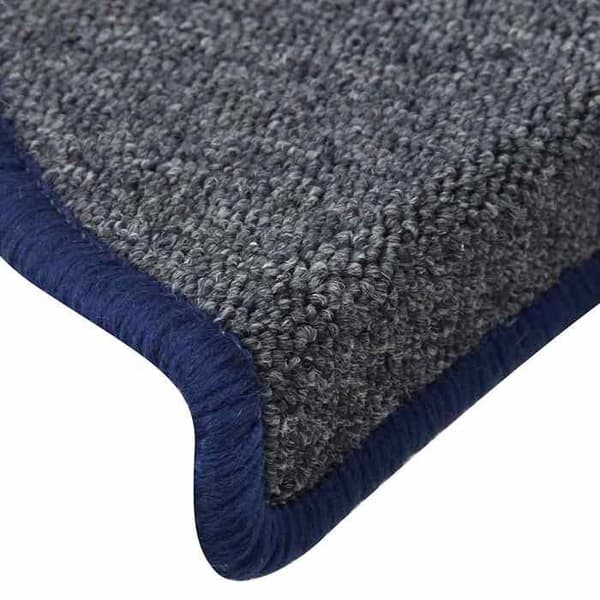 Maison Exclusive - Trappmatta 30 delar 56 x 17 x 3 cm Mörkgrå och blå Halvcirkelformad